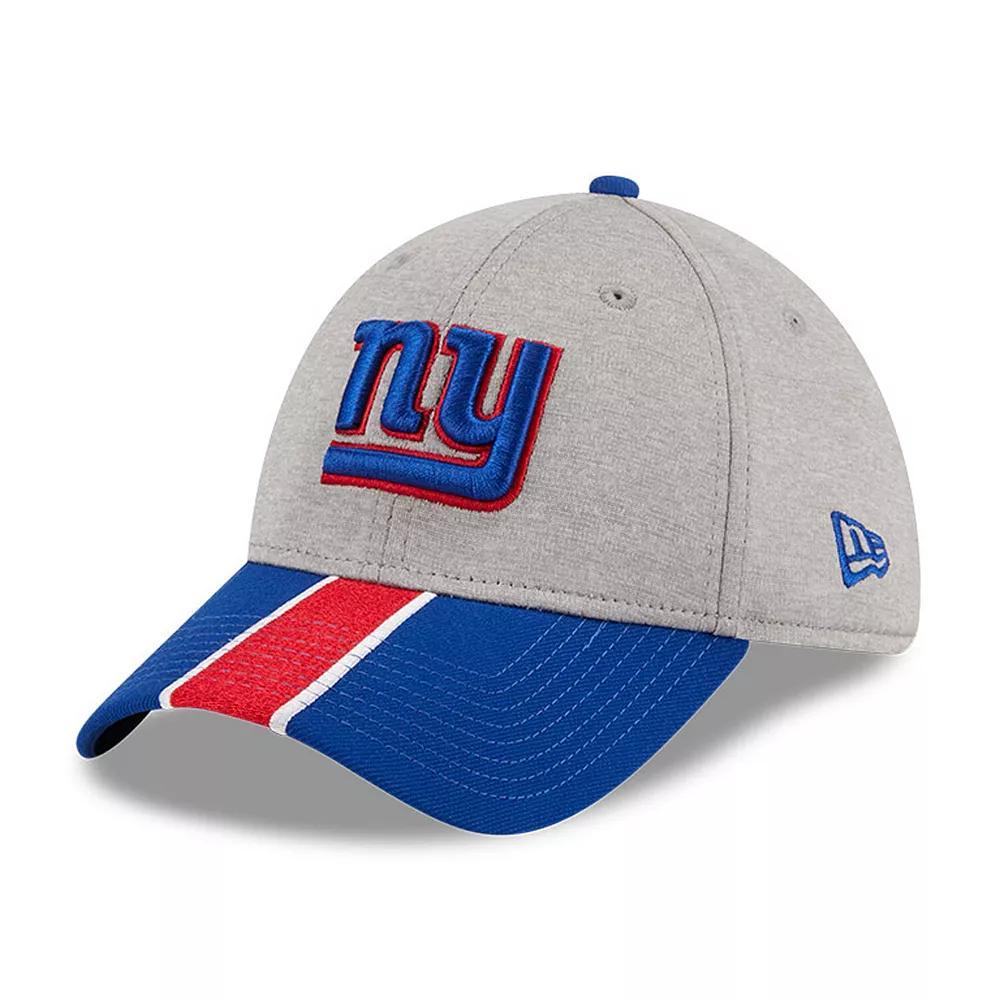 Men's New Era Heather Gray/Royal New York Giants Striped 39THIRTY Flex Hat, Size: Small/Medium, Grey Product Image