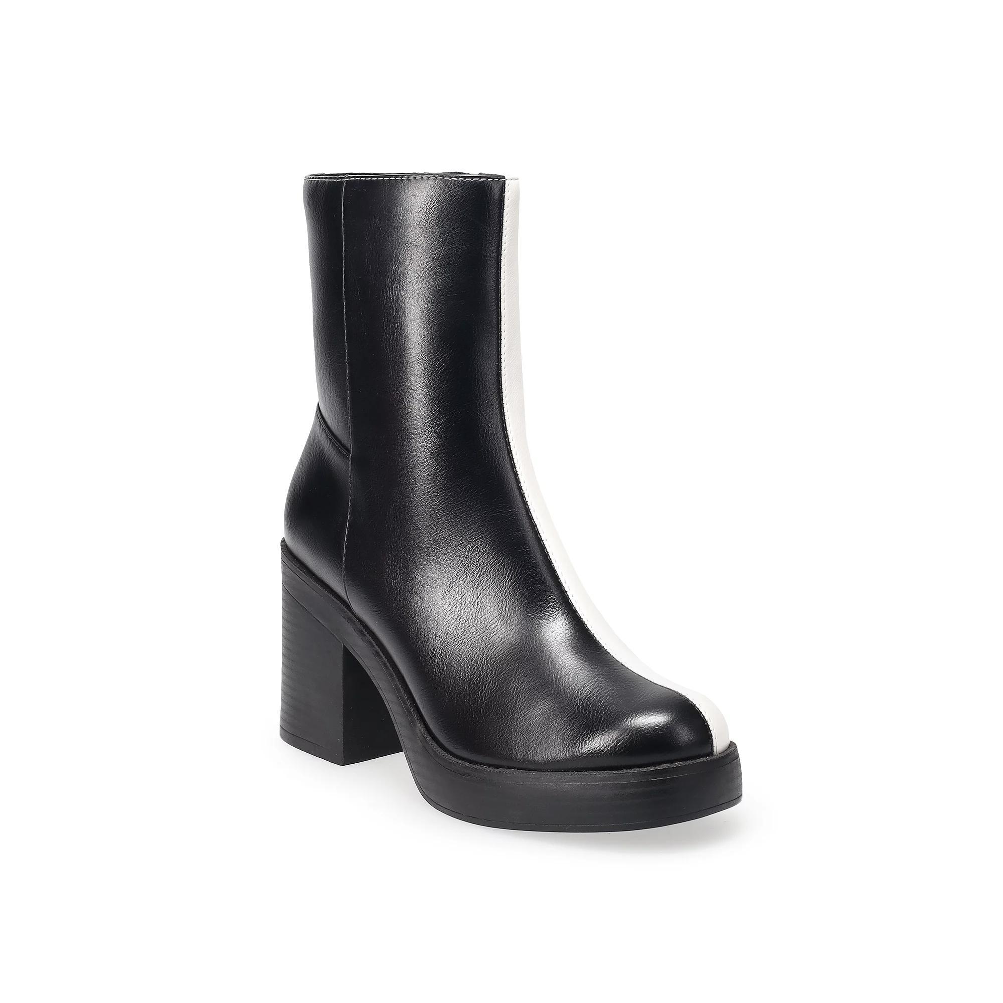 SO® Miski Women's Platform Dress Boot, Size: 5.5, Blackwhite Product Image