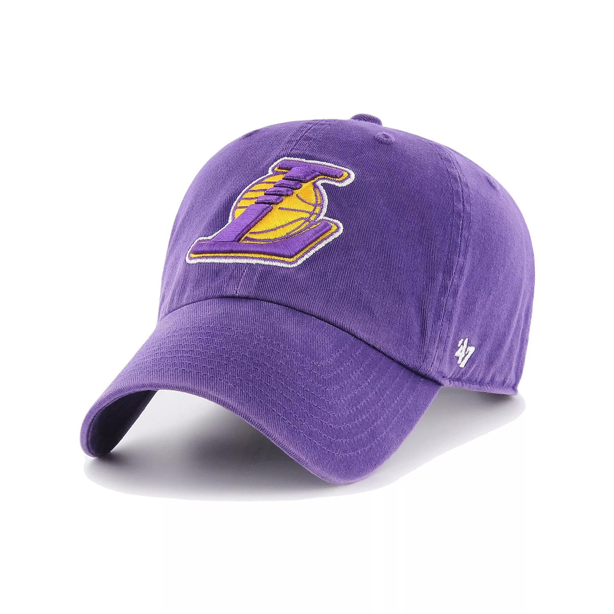 Mens 47 Los Angeles Lakers Logo Clean Up Adjustable Hat Product Image