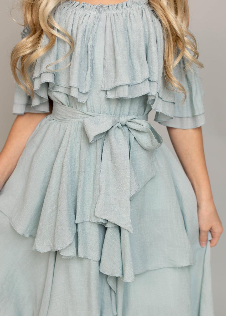 Litta Dress in Pale Blue Girls Product Image
