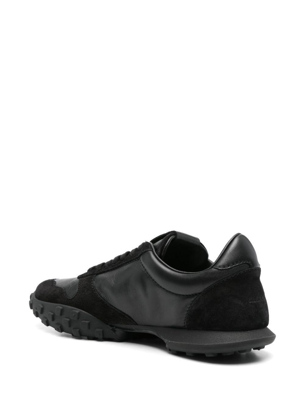 leather lace-up sneakers Product Image