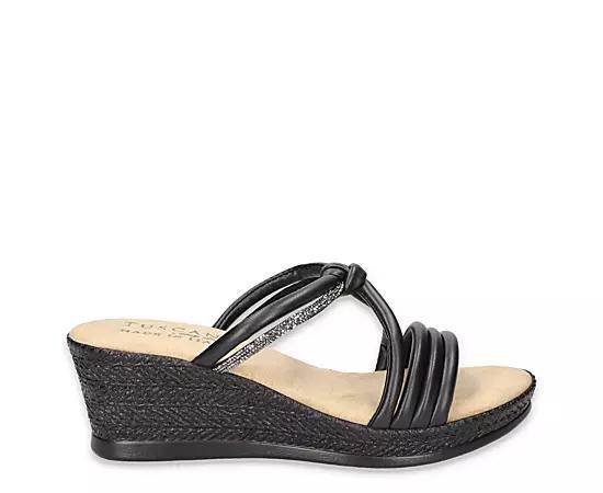 Easy Street Elvera Tuscany Women's Wedge Sandals, Size: 7.5, Silver Product Image