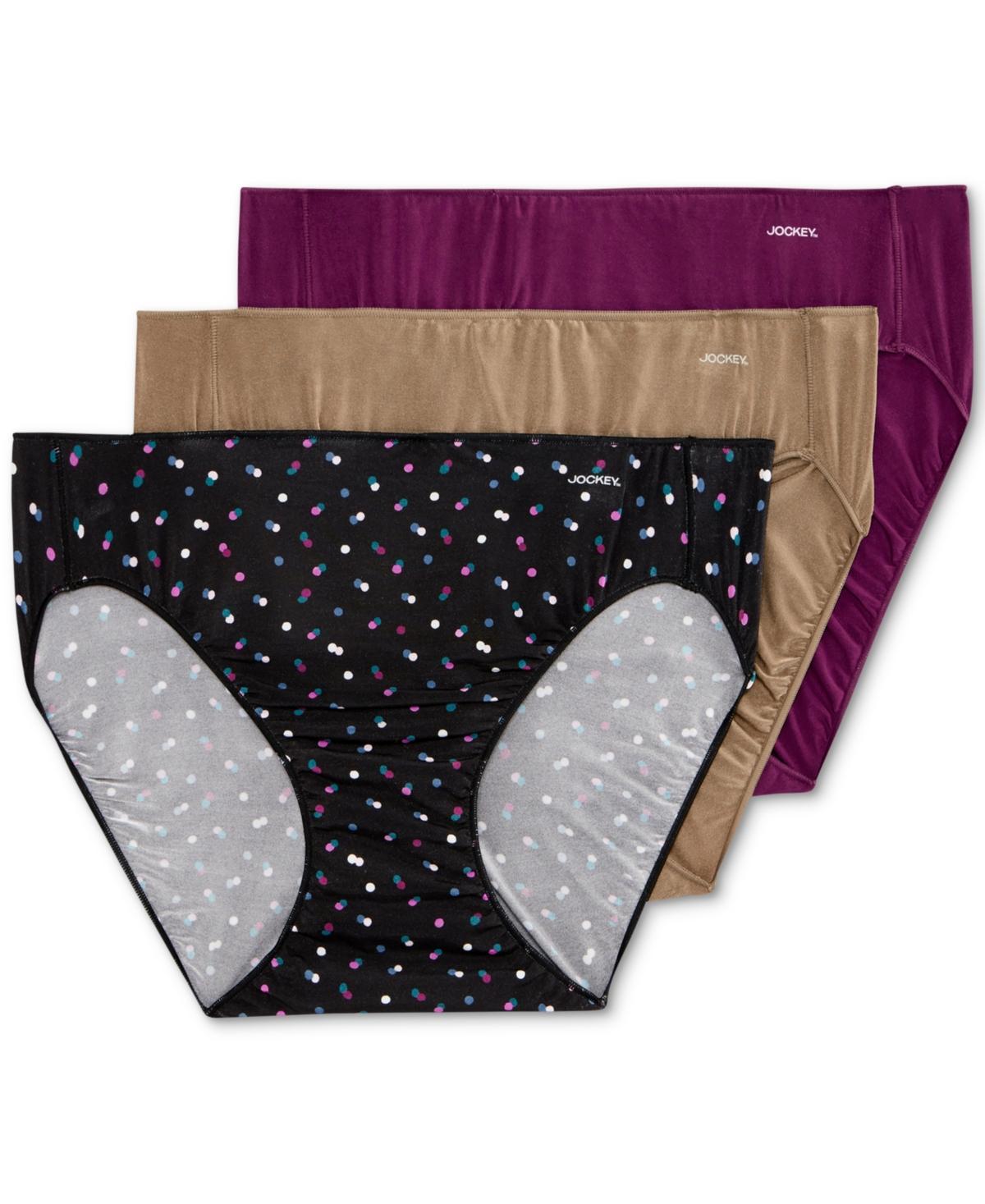 Women's Jockey® No Panty Line Promise® 3-Pack Bikini Panty Set 1770, Size: 5, Black Asst Product Image