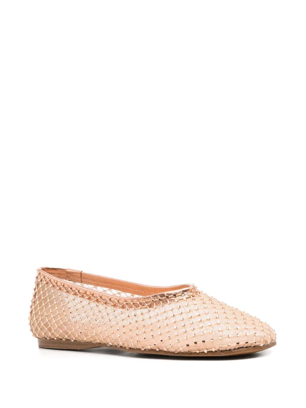 crystal-embellished mesh ballet flats Product Image