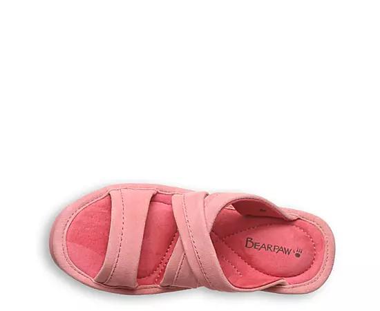 Bearpaw Altitude Womens Strappy Platform Sandals White Pink Product Image