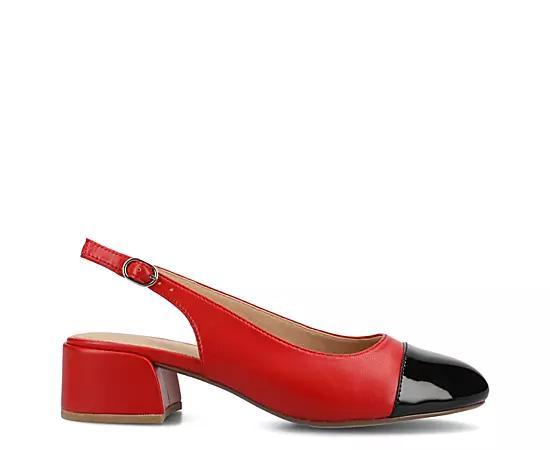Journee Sammie Womens Cap Toe Block Heel Slingback Pumps Product Image