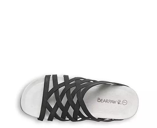 Bearpaw Zinnia Women's Strappy Slide Sandals, Size: 6, Black Product Image