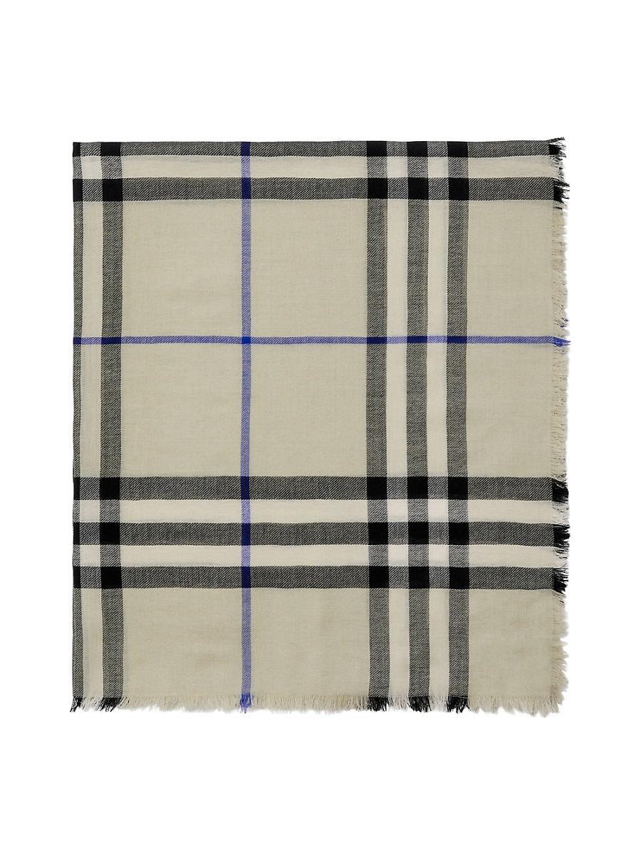 Womens Check Wool Scarf Product Image