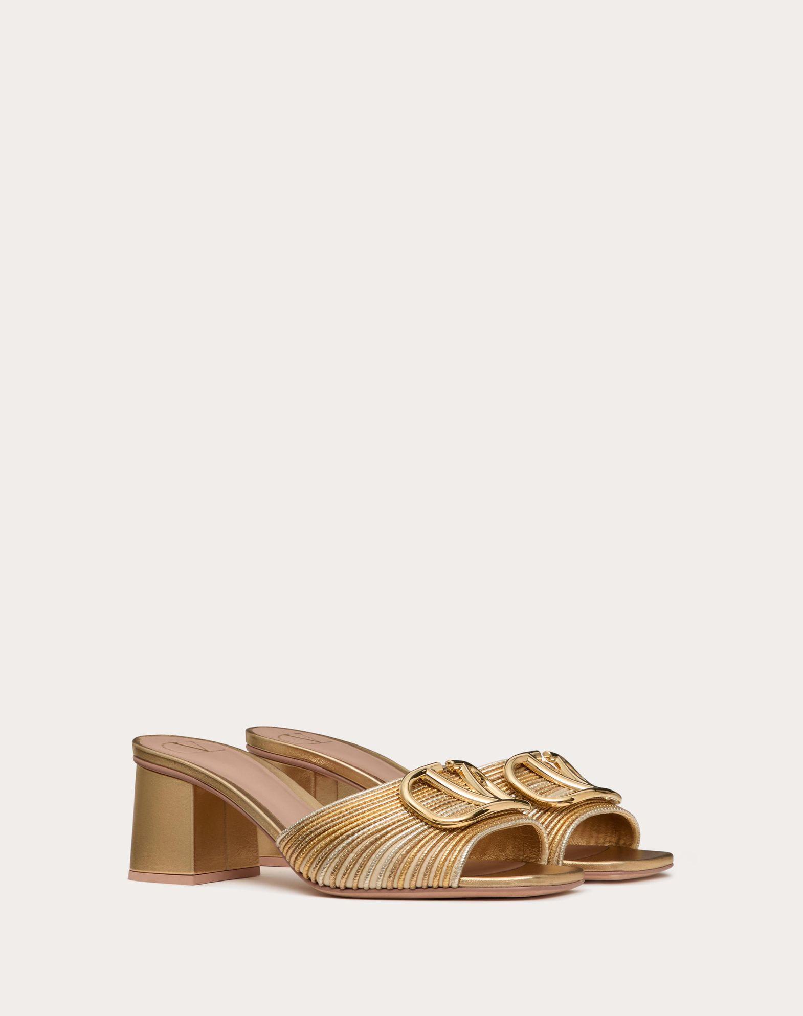 Metallic Vlogo Signature Slide Sandal With Cornely Embroidery 60Mm Product Image