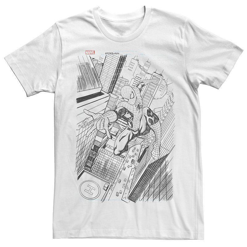 Men's Marvel City Swings Graphic Tee, Size: XL, White Product Image