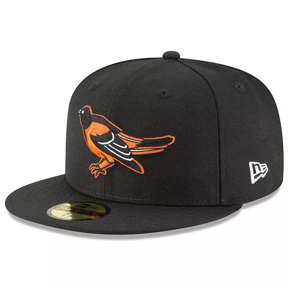 Men's New Era Black Baltimore Orioles Cooperstown Collection Wool 59FIFTY Fitted Hat, Size: 7 3/8 Product Image