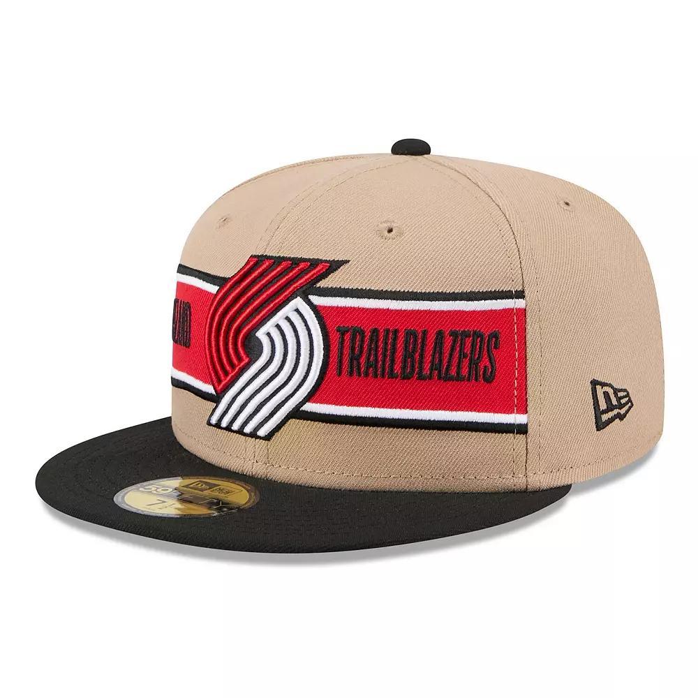 Men's New Era Tan/Black Portland Trail Blazers 2024 NBA Draft 59FIFTY Fitted Hat, Size: 7 3/4, Team Product Image