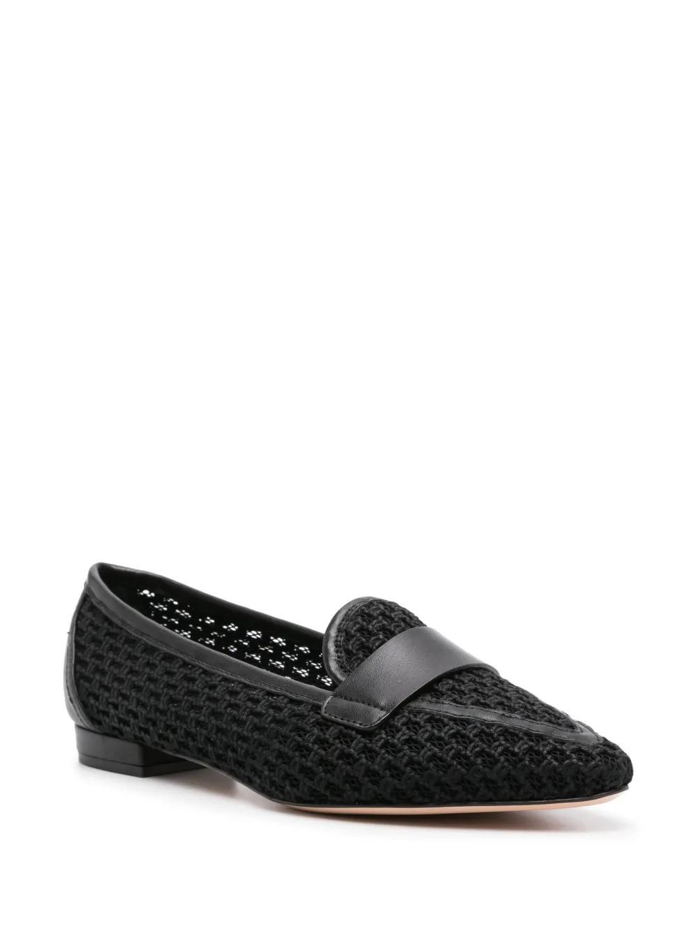 AGL ATTILIO GIUSTI LEOMBRUNI Blanca Plots Moc Pointed Toe Flat In Nero-nero Product Image