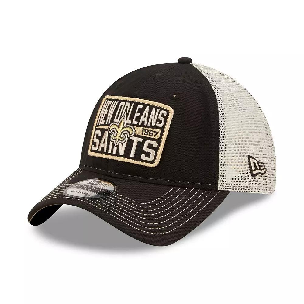 Men's New Era  Black/Natural New Orleans Saints  Devoted Trucker 9TWENTY Snapback Hat Product Image