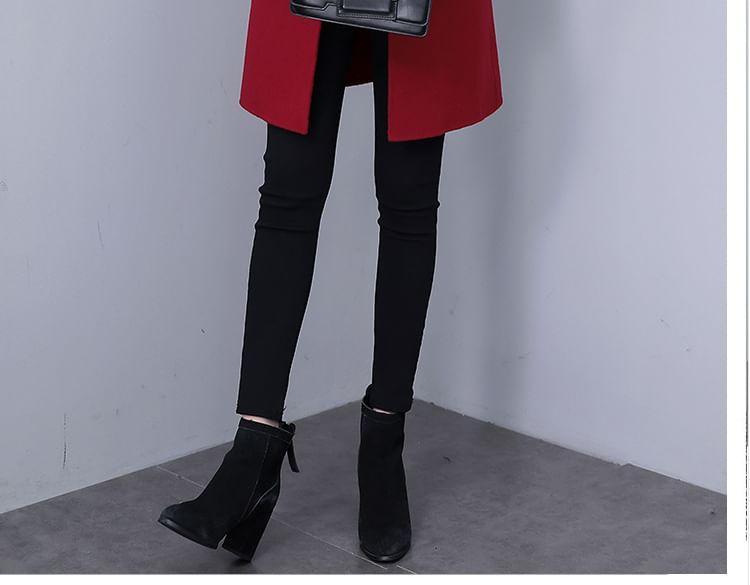 Collared Plain Button Coat Product Image