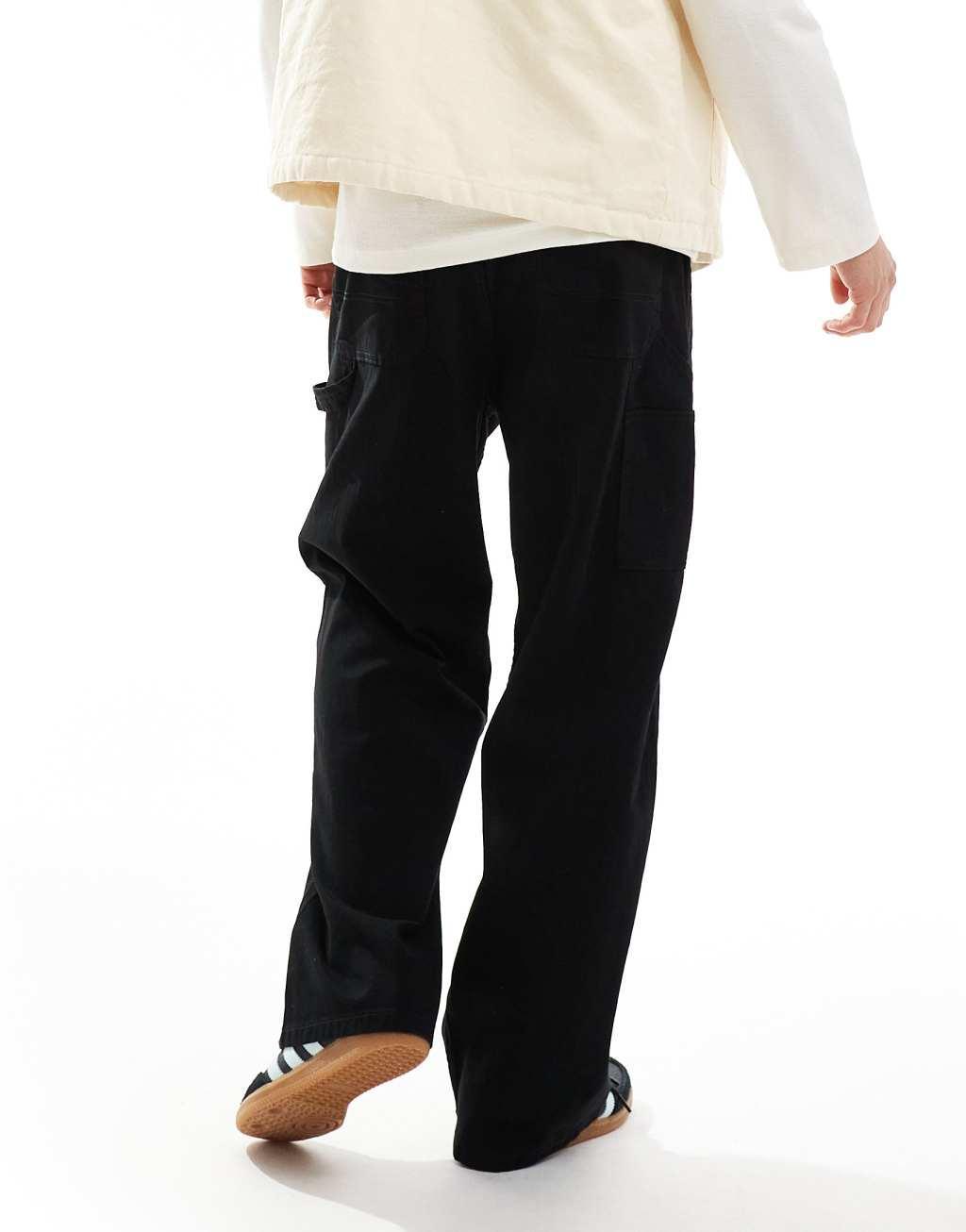 Jack & Jones evan baggy fit worker pants in black  Product Image