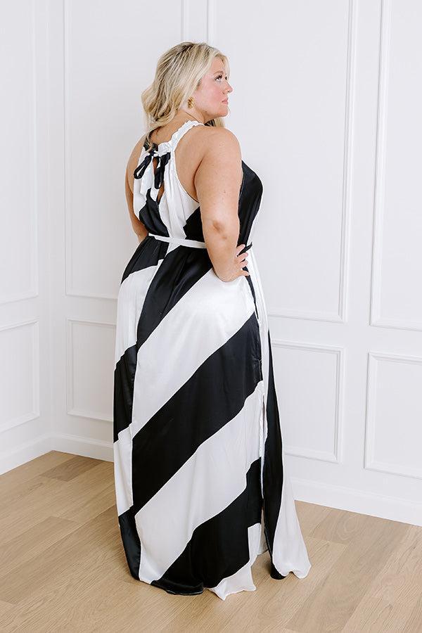 Luxe Lines Satin Maxi Dress Curves Product Image