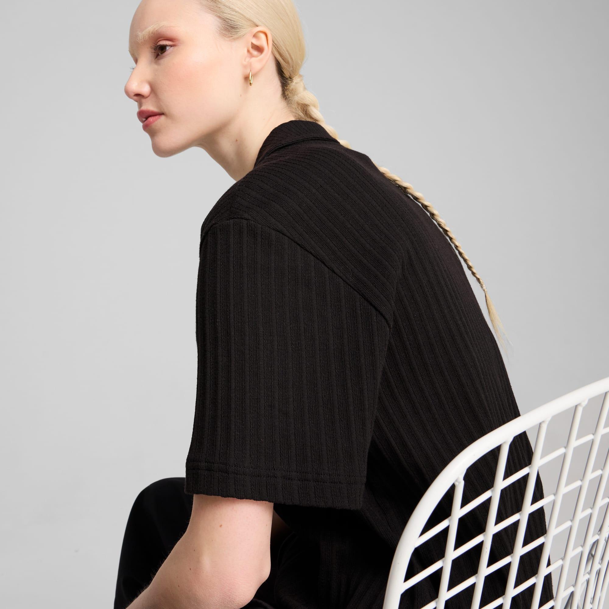 WARDROBE ESSENTIALS Women's Pointelle Shirt Product Image