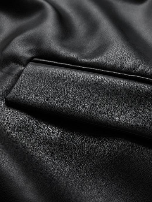 Vegan Leather Mini Shift Dress Product Image