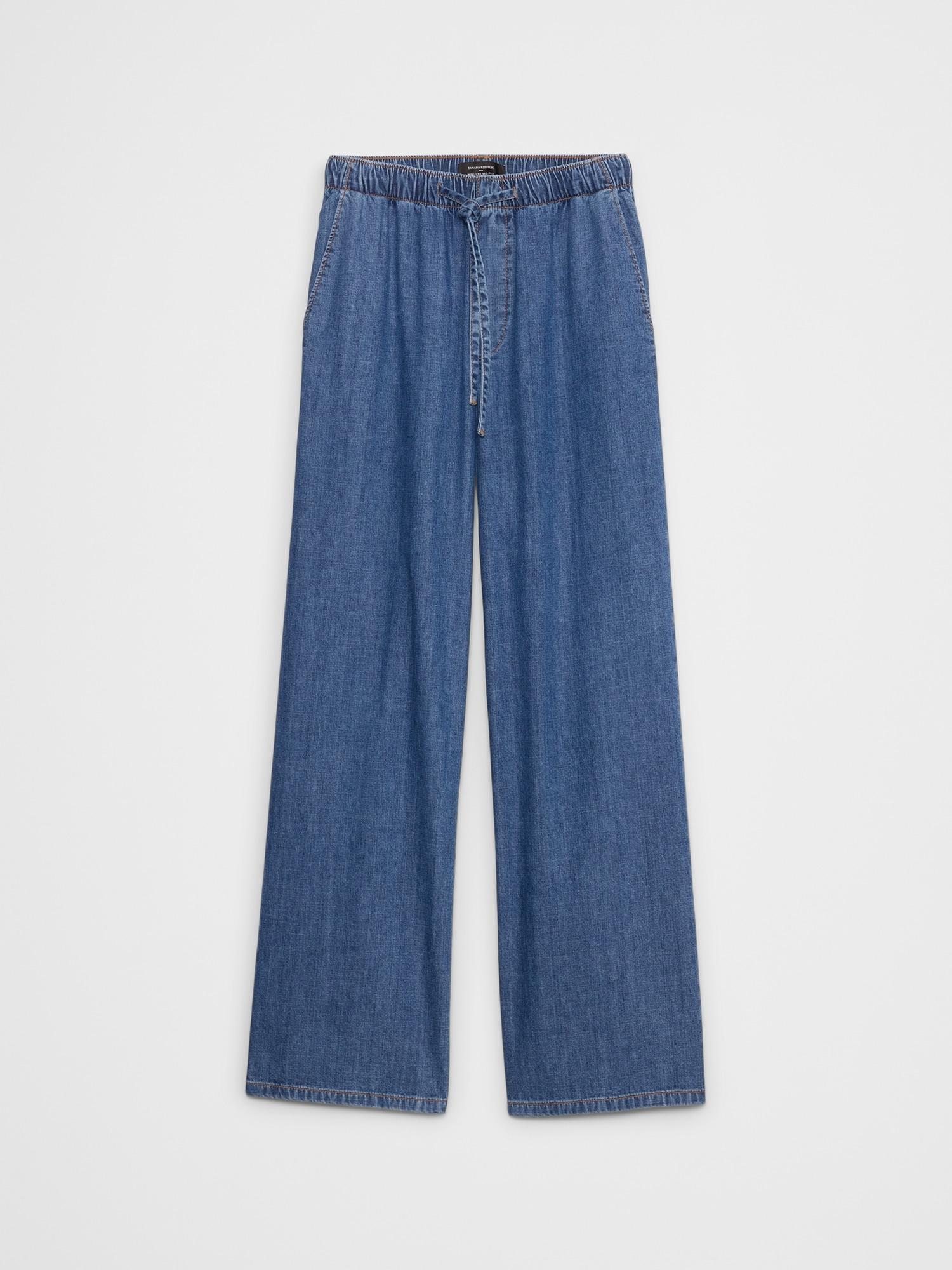 Wide-Leg Mid-Rise Summerweight Jean Product Image