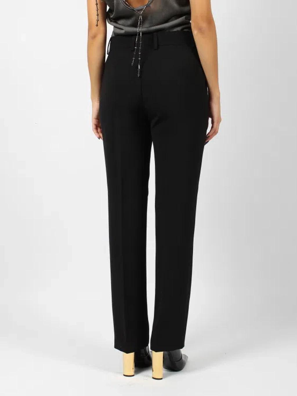 ALBERTA FERRETTI Wool Canvas Trouser In Black Product Image