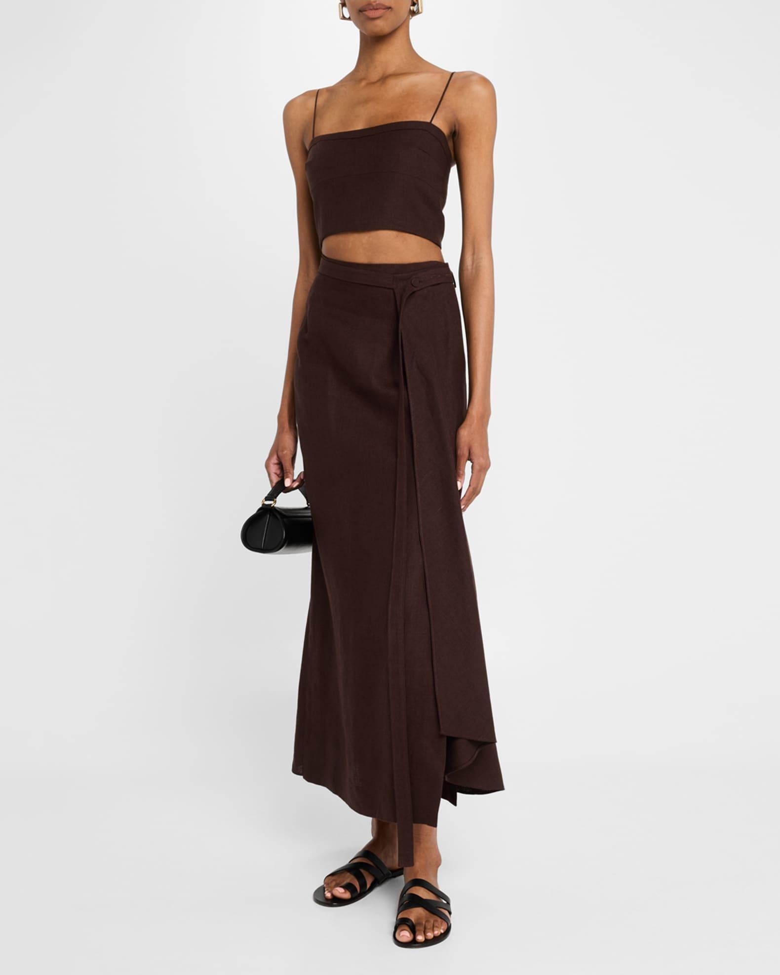 Bruna Wrap Linen Skirt Product Image