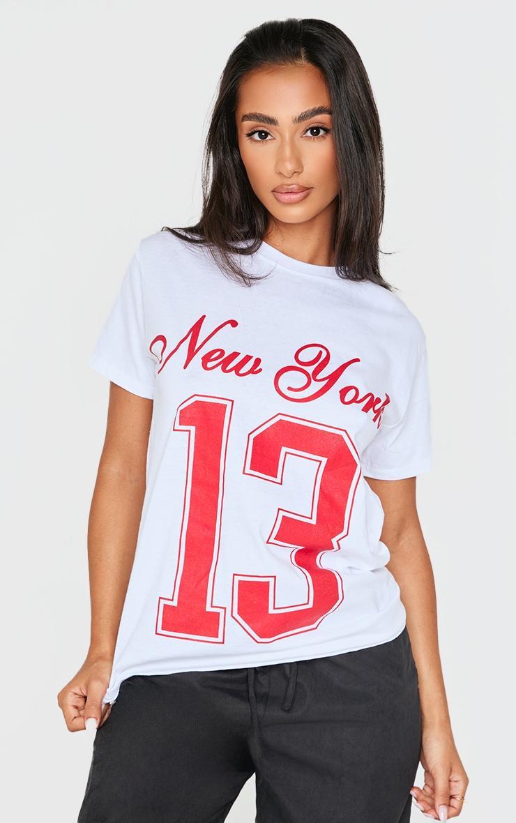 Petite White New York Oversized Top Product Image
