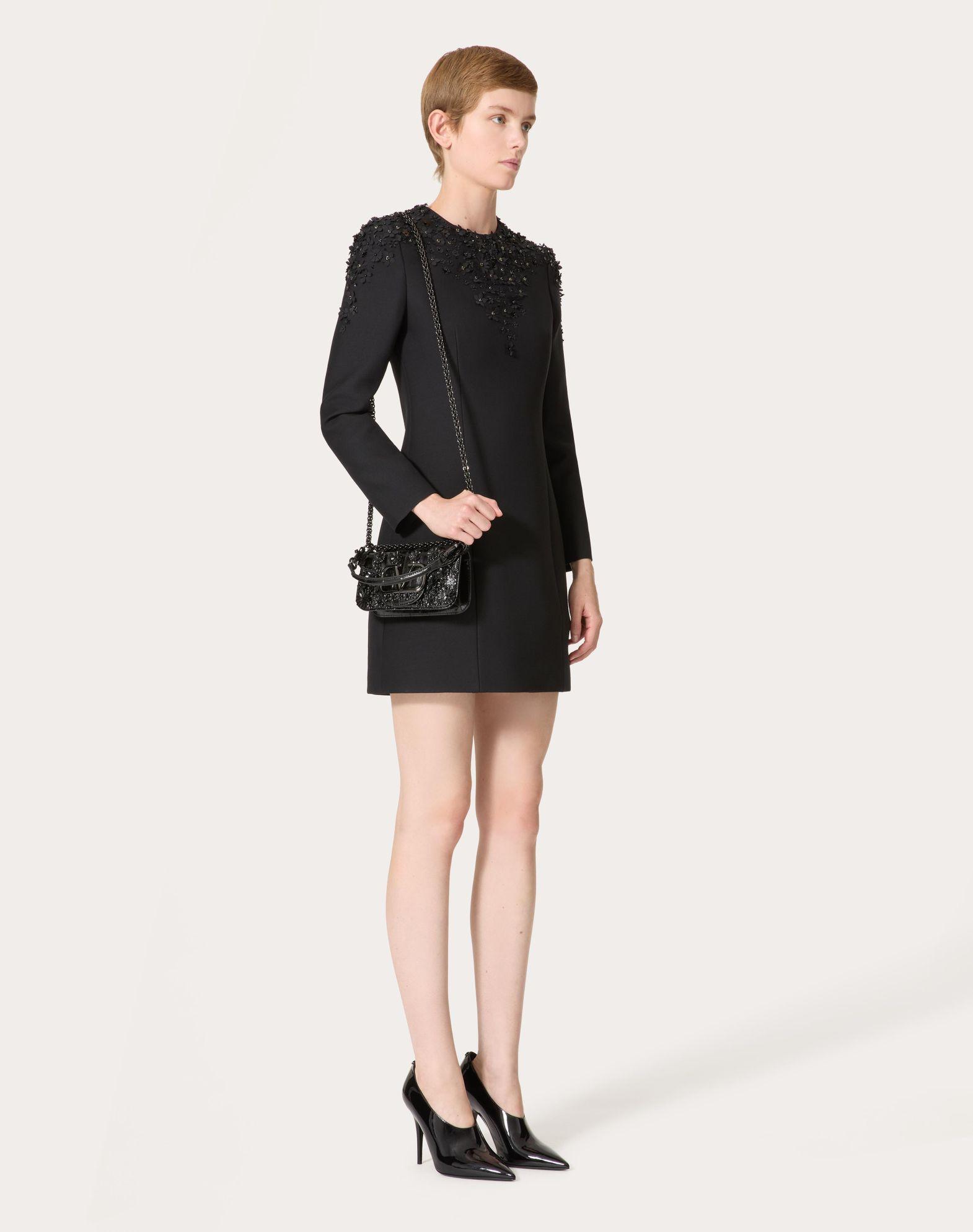 Embroidered Crepe Couture Short Dress Product Image