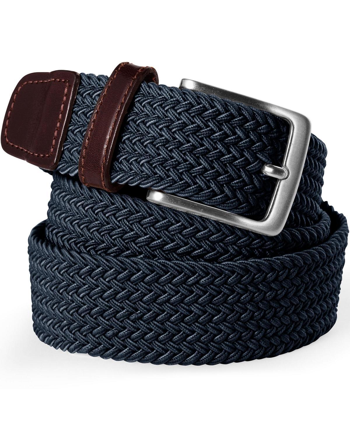 Men's Lands' End Elastic Braid Leather Trim Belt, Size: Small, Radiant Blue Product Image