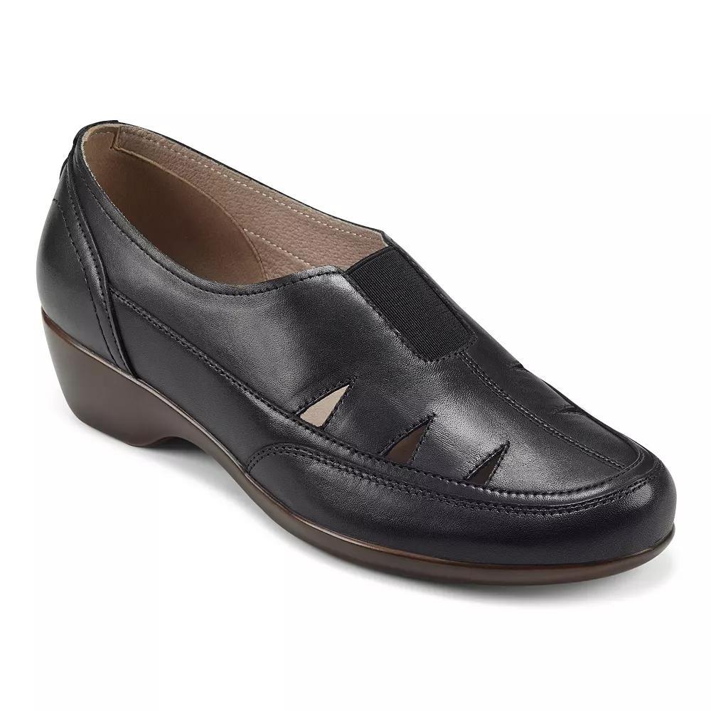 Easy Spirit Daisie Women's Cut Out Mules, Size: 6 Wide, Black Leather Product Image