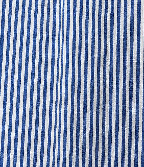 A Loves A Striped Point Collar 3/4 Cuffed Sleeve Button Front Mini Shirt Dress Product Image