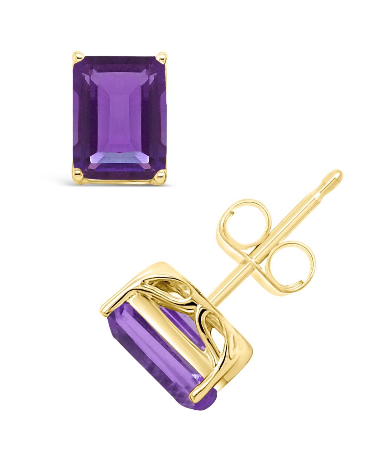 Alyson Layne 14k Gold Emerald Cut Citrine Stud Earrings, Women's, 14k White Gold Product Image