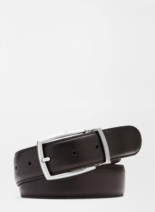 Peter Millar Mens Reversible Leather Belt | Color: Black / Brown | Size: 42 Product Image