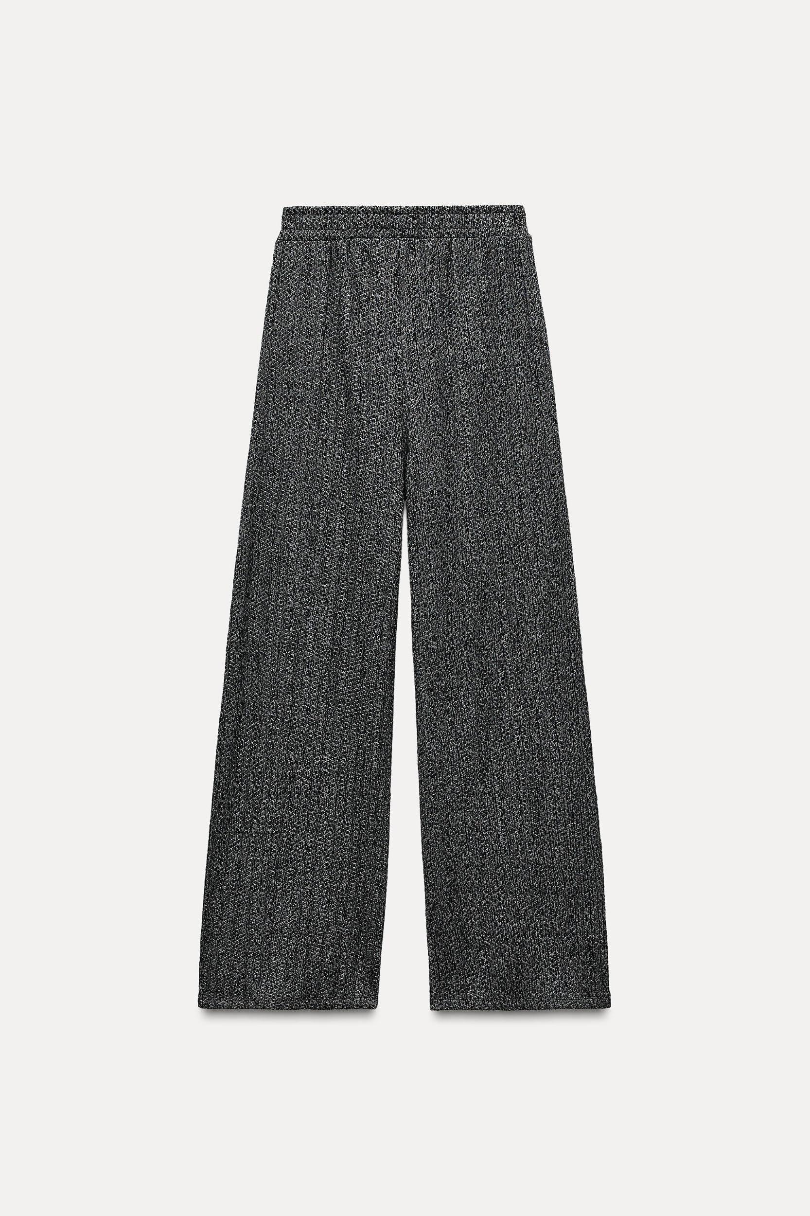 TEXTURED WIDE LEG PANTS Product Image