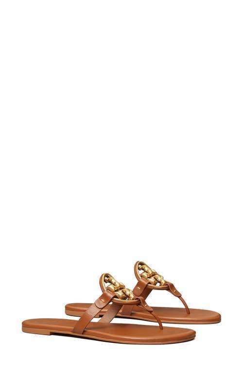 Tory Burch Metal Miller Soft Sandals Bourbon Miele/Gold 7 Product Image