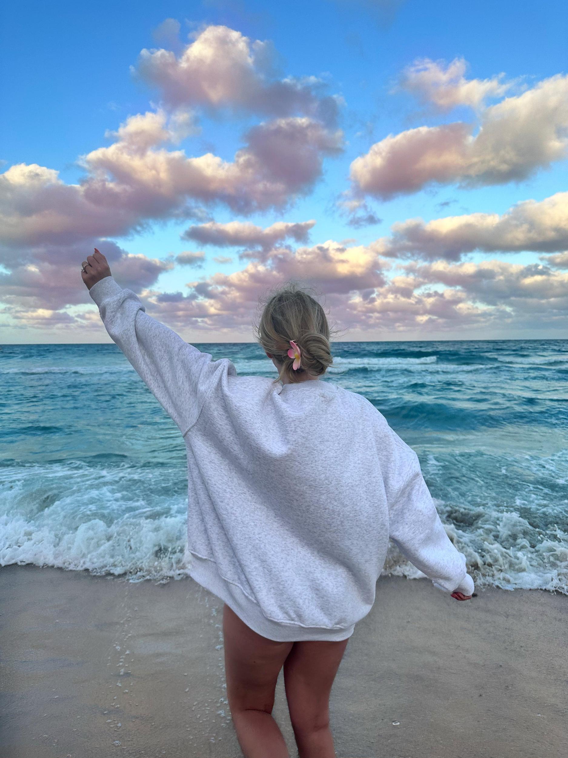 United States Of America Embroider Flag Sweatshirt Girls Product Image