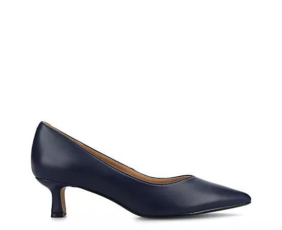 Journee Pammie Medium and Wide Width Womens Slip-On Kitten Heel Pumps Blue Product Image