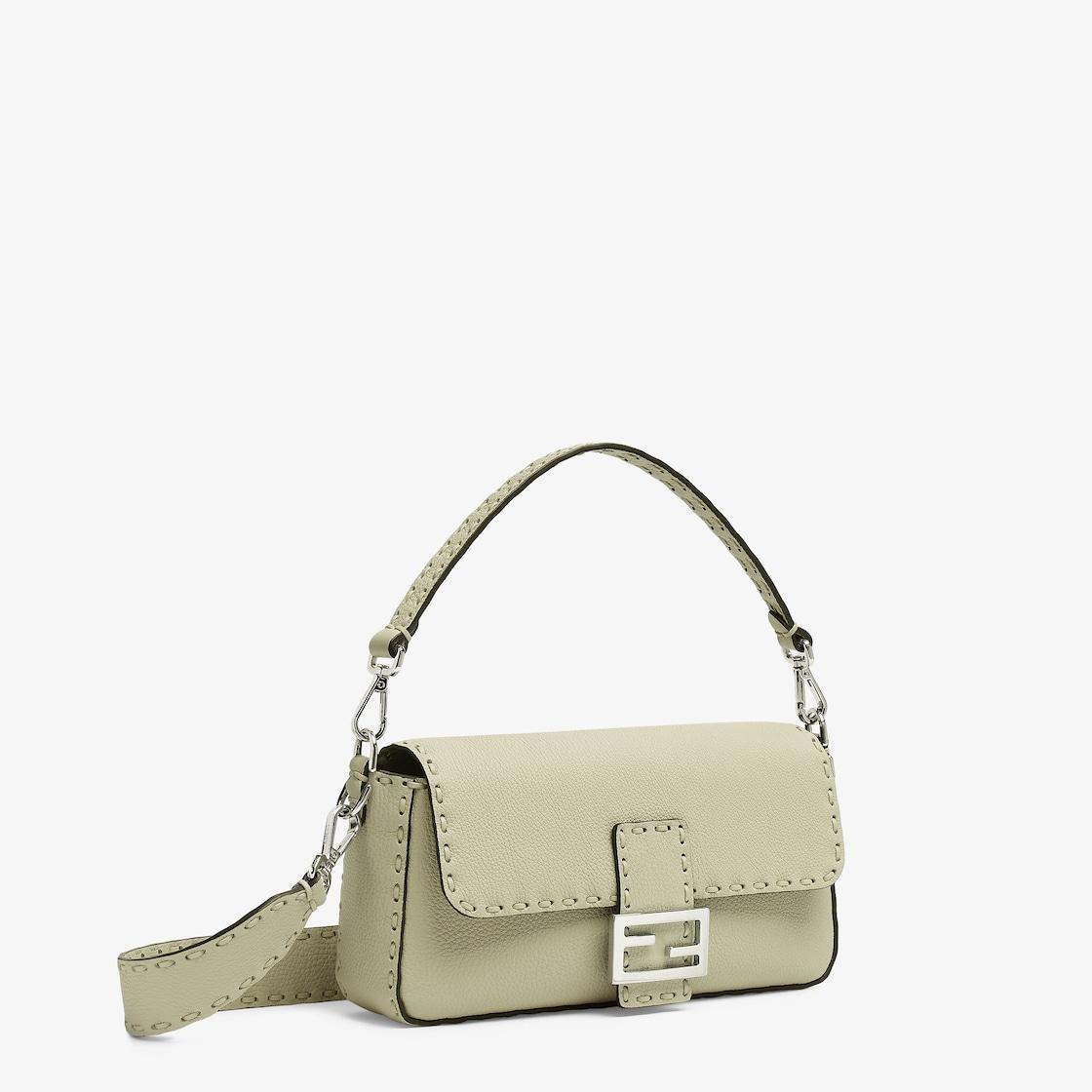 BaguetteSage green Selleria bag with 612 hand-sewn topstitches Product Image
