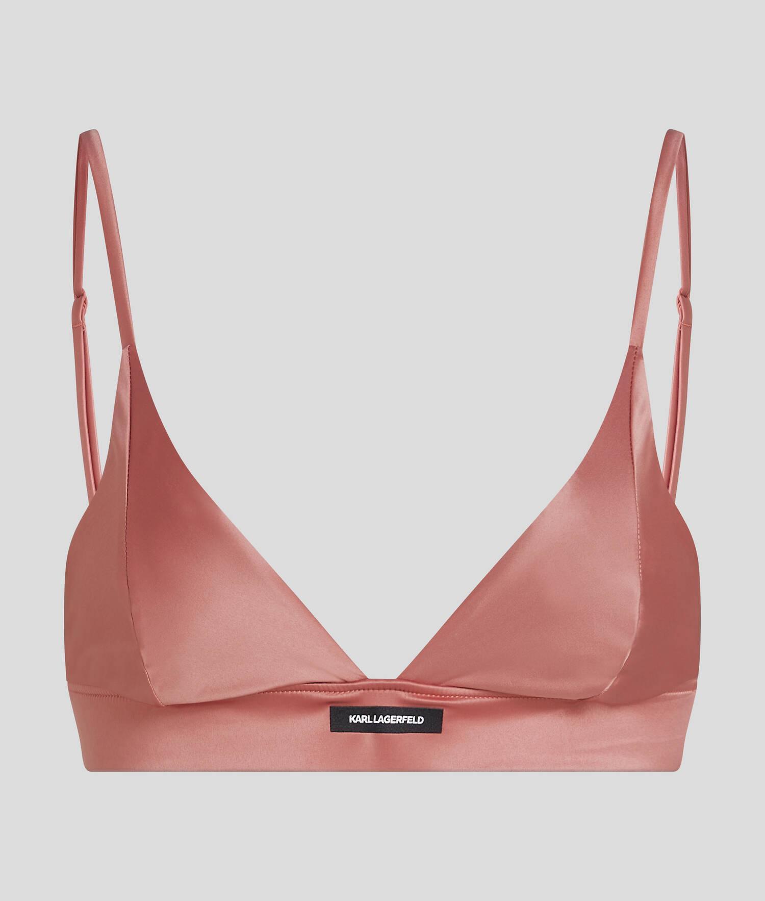 KARL LOGO SATIN TRIANGLE BRA Product Image