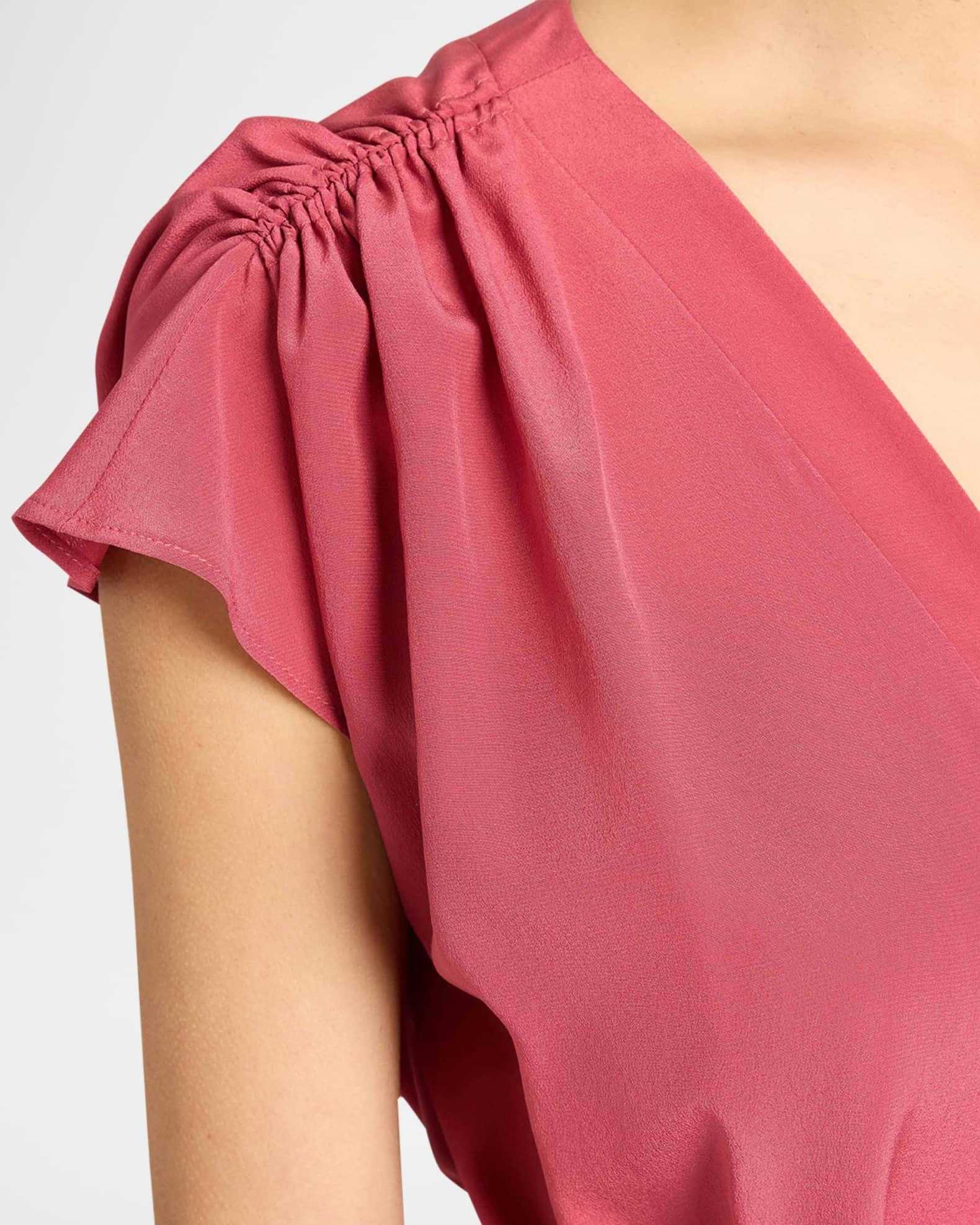 Talia Faux-Wrap Silk Crepe De Chine Midi Dress Product Image