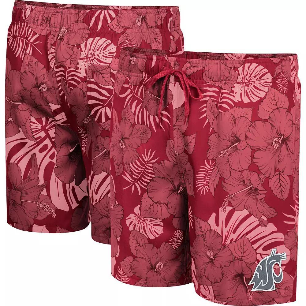 Men's Colosseum Crimson Washington State Cougars The Dude Swim Shorts, Size: Large, Wsc Red Product Image