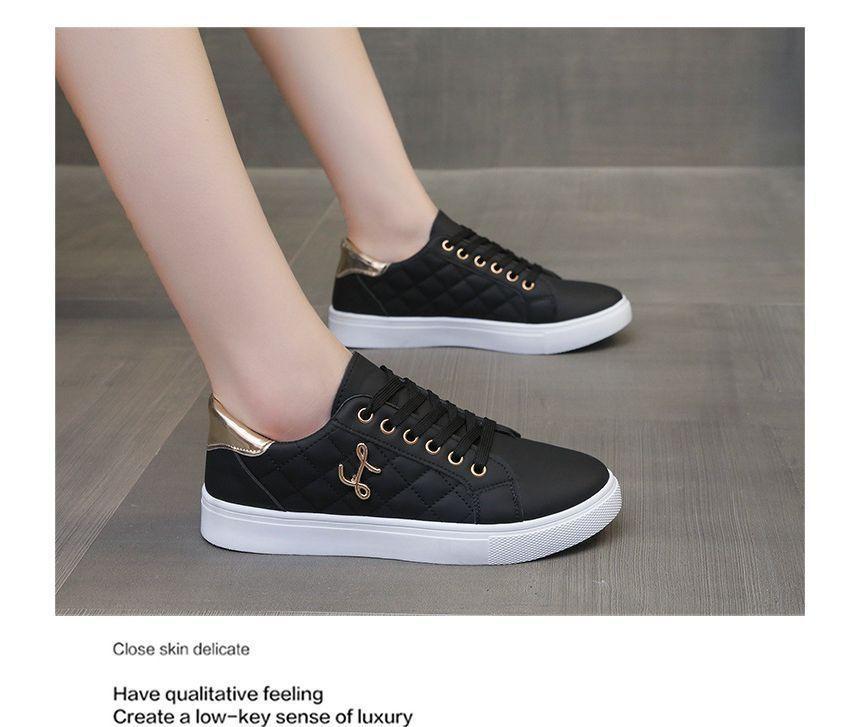 Lettering Lace Up Sneakers Product Image