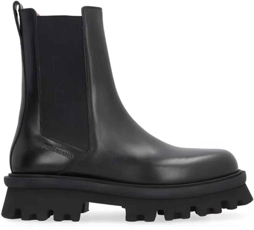 FERRAGAMO Leather Chelsea Boots In Multi Product Image