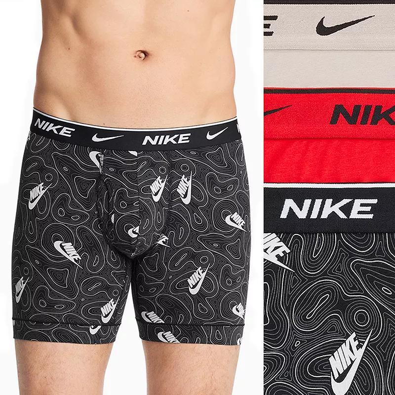 Men's Nike Dri-FIT Essential 3-pack Stretch Boxer Briefs, Size: Large, Black Orange Blue Product Image