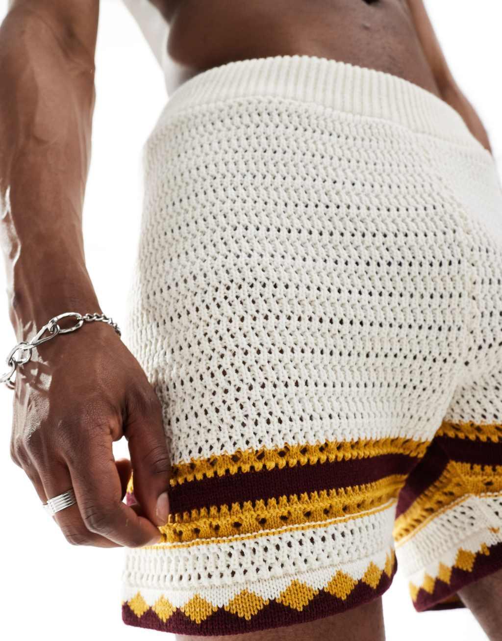 Reclaimed Vintage crochet knit shorts Product Image