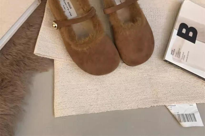 Fleece Trim Mary Jane Flats Product Image