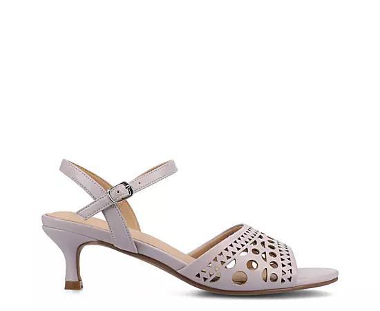 Journee Collection Jessly Women's Cut Out Design Ankle Strap Kitten Heel Sandals, Size: 7, Purple Product Image