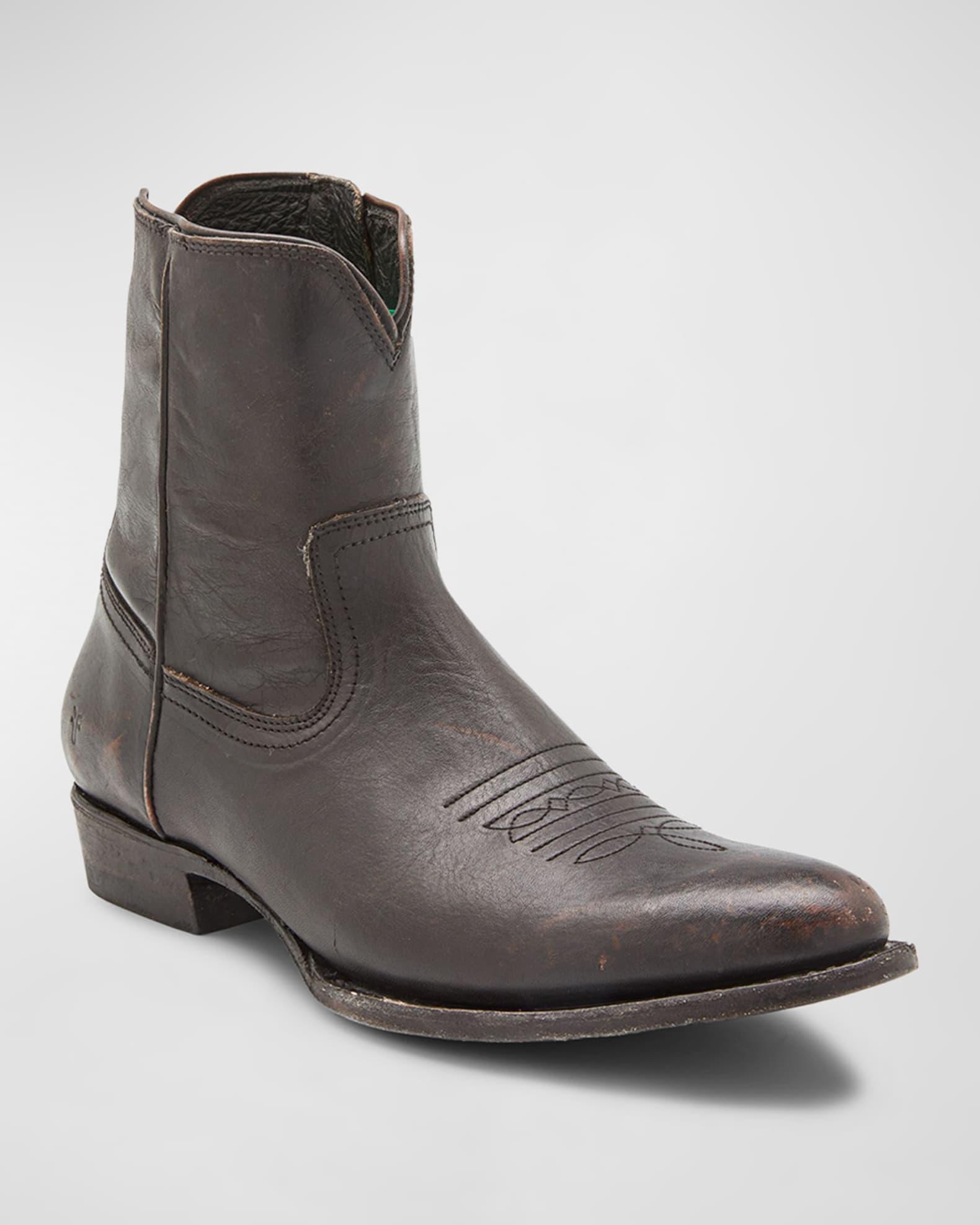 Men's Austin Side-Zip Leather Boots Product Image