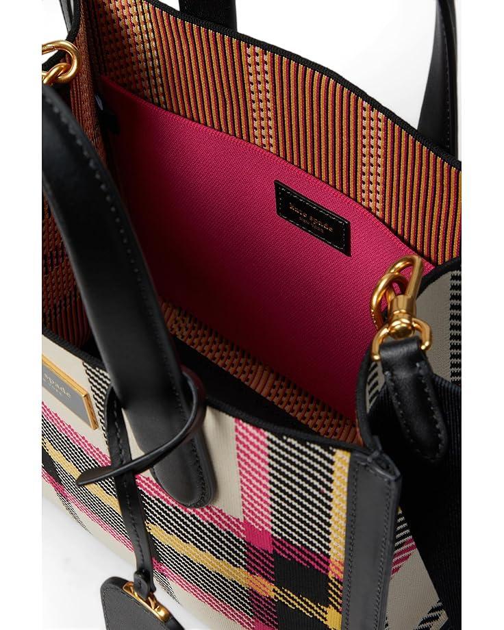 Gramercy Racing Stripe Plaid Twill Fabric Medium Satchel Product Image