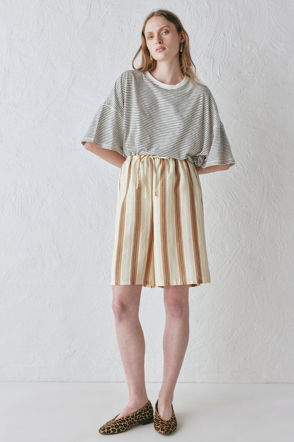 Ama Linen Bermuda Shorts Stripe Product Image